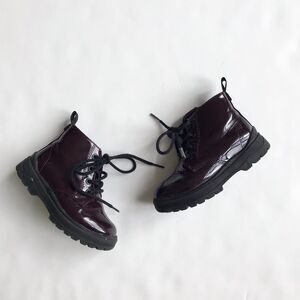 ZARA plum patent combat boots VGUC size 22(6.5)